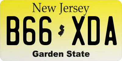 NJ license plate B66XDA