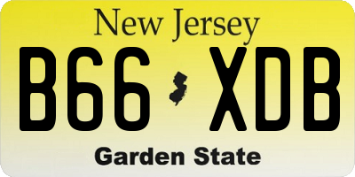 NJ license plate B66XDB