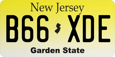 NJ license plate B66XDE