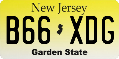 NJ license plate B66XDG