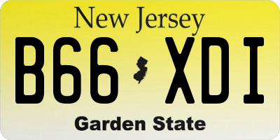 NJ license plate B66XDI