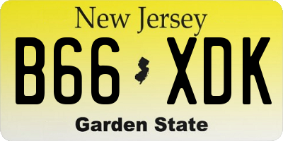 NJ license plate B66XDK