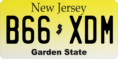 NJ license plate B66XDM
