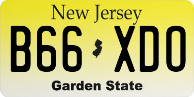NJ license plate B66XDO