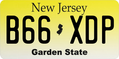 NJ license plate B66XDP