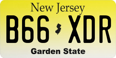 NJ license plate B66XDR