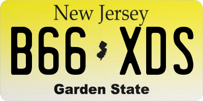 NJ license plate B66XDS