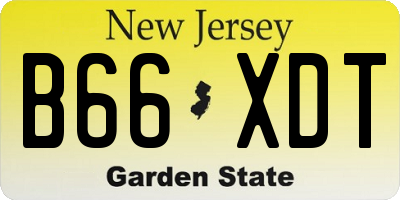 NJ license plate B66XDT