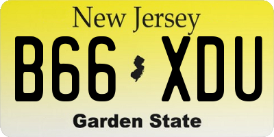 NJ license plate B66XDU
