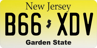 NJ license plate B66XDV