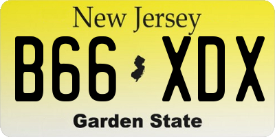 NJ license plate B66XDX