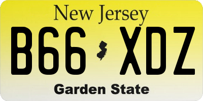NJ license plate B66XDZ
