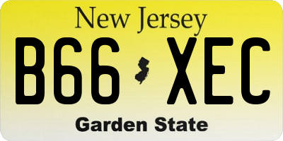 NJ license plate B66XEC