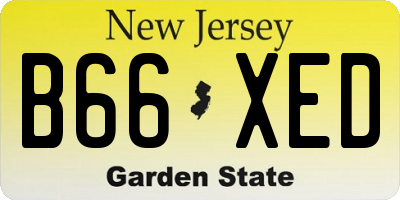 NJ license plate B66XED