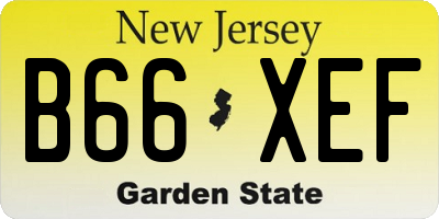 NJ license plate B66XEF