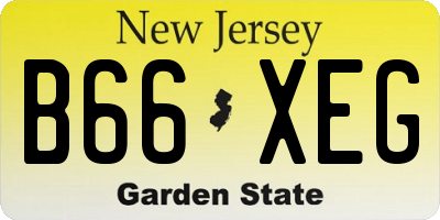 NJ license plate B66XEG
