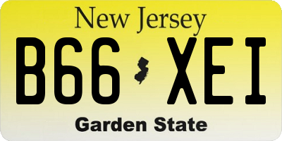 NJ license plate B66XEI