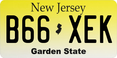 NJ license plate B66XEK