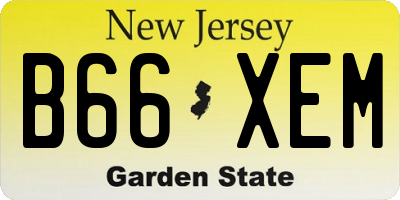 NJ license plate B66XEM