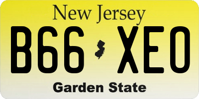 NJ license plate B66XEO
