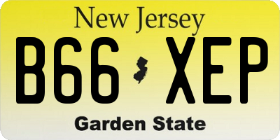 NJ license plate B66XEP