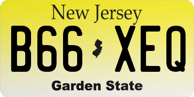 NJ license plate B66XEQ