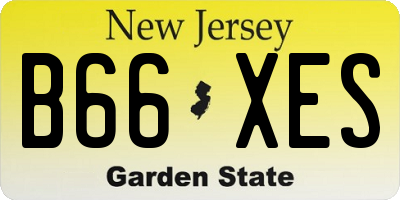 NJ license plate B66XES