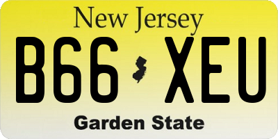 NJ license plate B66XEU