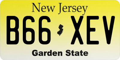 NJ license plate B66XEV