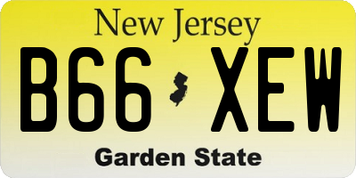 NJ license plate B66XEW