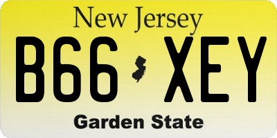 NJ license plate B66XEY