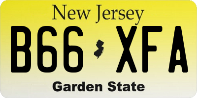 NJ license plate B66XFA