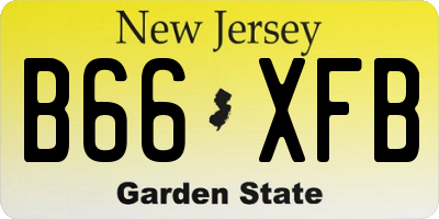 NJ license plate B66XFB