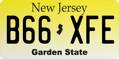 NJ license plate B66XFE