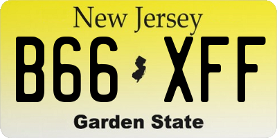 NJ license plate B66XFF
