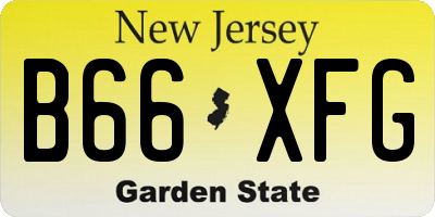 NJ license plate B66XFG