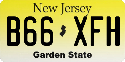 NJ license plate B66XFH