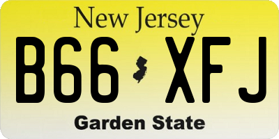 NJ license plate B66XFJ