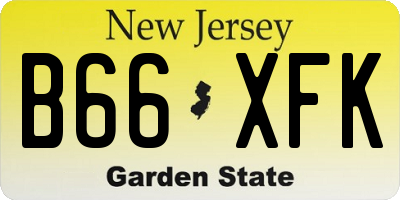NJ license plate B66XFK