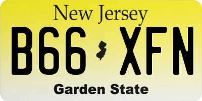 NJ license plate B66XFN