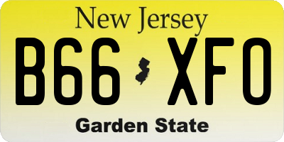 NJ license plate B66XFO
