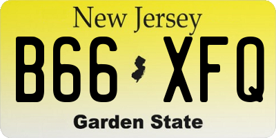 NJ license plate B66XFQ