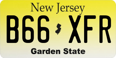 NJ license plate B66XFR