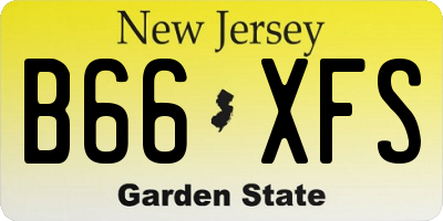 NJ license plate B66XFS