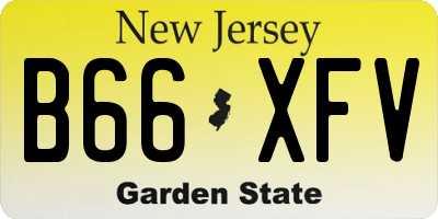 NJ license plate B66XFV