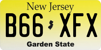 NJ license plate B66XFX