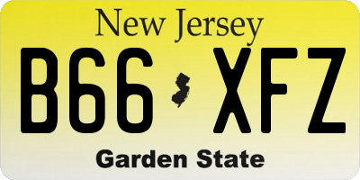 NJ license plate B66XFZ