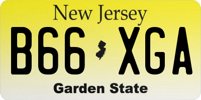 NJ license plate B66XGA