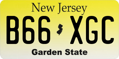 NJ license plate B66XGC