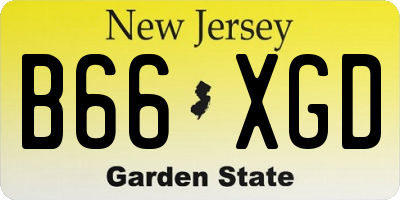 NJ license plate B66XGD